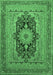 Machine Washable Medallion Emerald Green Traditional Area Rugs, wshtr480emgrn