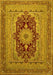 Medallion Yellow Traditional Rug, tr480yw