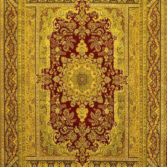 Medallion Yellow Traditional Rug, tr480yw