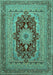 Medallion Turquoise Traditional Rug, tr480turq