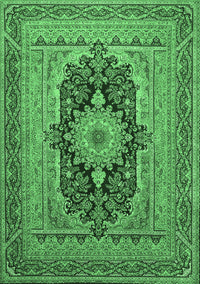 Medallion Emerald Green Traditional Rug, tr480emgrn