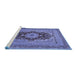 Sideview of Machine Washable Medallion Blue Traditional Rug, wshtr480blu