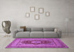 Machine Washable Medallion Purple Traditional Area Rugs in a Living Room, wshtr480pur