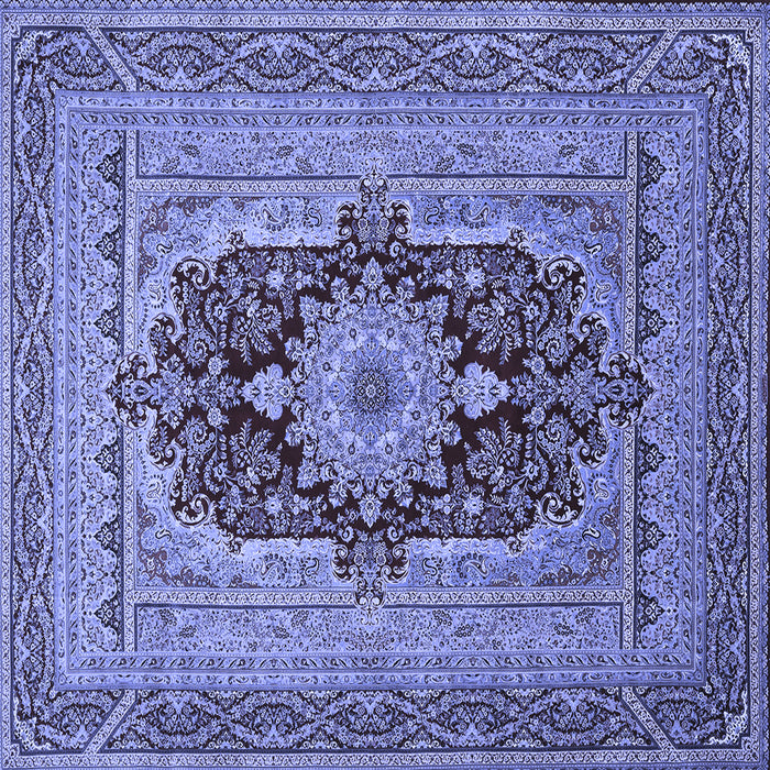 Square Medallion Blue Traditional Rug, tr480blu
