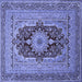 Square Medallion Blue Traditional Rug, tr480blu