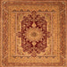 Serging Thickness of Medallion Orange Traditional Rug, tr480org