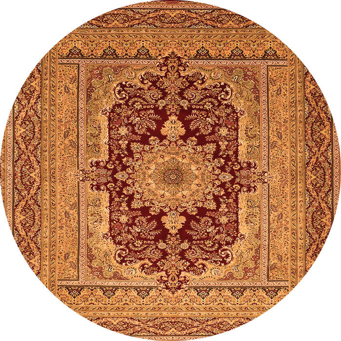 Square Medallion Orange Traditional Rug, tr480org