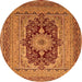 Square Medallion Orange Traditional Rug, tr480org