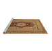 Sideview of Machine Washable Medallion Brown Traditional Rug, wshtr480brn