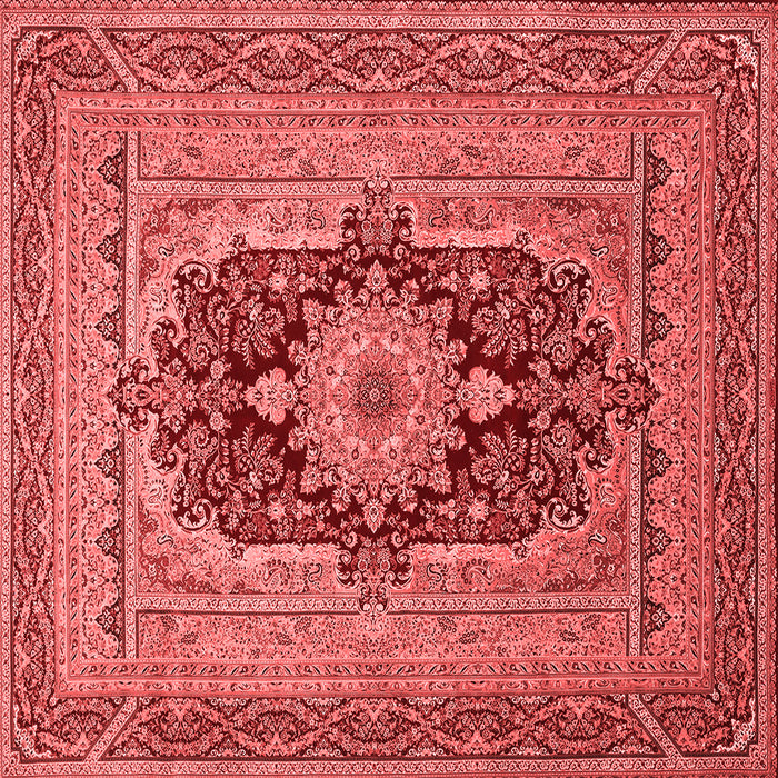 Machine Washable Medallion Red Traditional Rug, wshtr480red