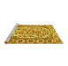 Sideview of Machine Washable Persian Yellow Traditional Rug, wshtr4810yw