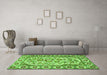 Machine Washable Persian Green Traditional Area Rugs in a Living Room,, wshtr4810grn