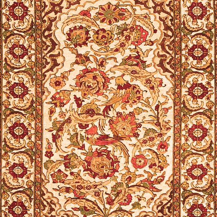 Serging Thickness of Machine Washable Persian Orange Traditional Area Rugs, wshtr4810org