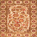 Round Machine Washable Persian Orange Traditional Area Rugs, wshtr4810org