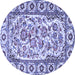 Round Persian Blue Traditional Rug, tr4810blu