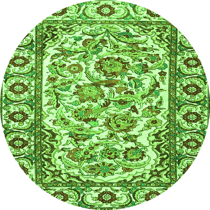 Square Persian Green Traditional Rug, tr4810grn