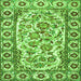 Round Machine Washable Persian Green Traditional Area Rugs, wshtr4810grn