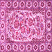 Square Machine Washable Persian Pink Traditional Rug, wshtr4810pnk