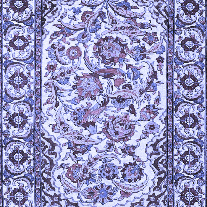 Machine Washable Persian Blue Traditional Rug, wshtr4810blu