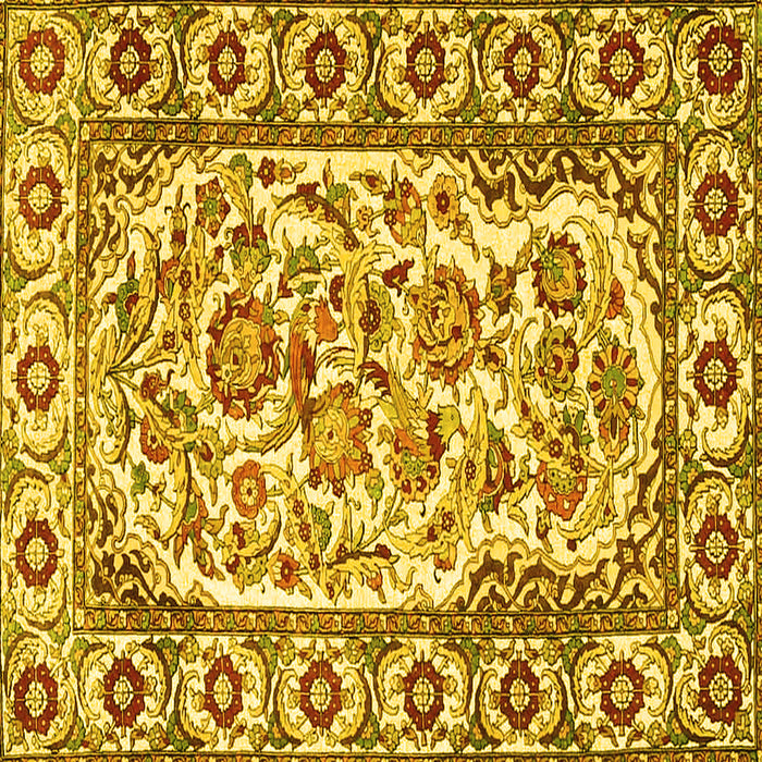 Square Persian Yellow Traditional Rug, tr4810yw
