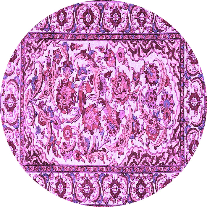 Round Persian Purple Traditional Rug, tr4810pur