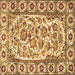 Square Machine Washable Persian Brown Traditional Rug, wshtr4810brn