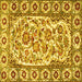 Square Machine Washable Persian Yellow Traditional Rug, wshtr4810yw