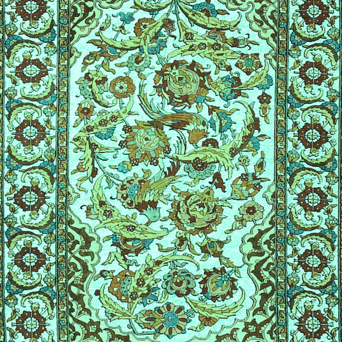 Machine Washable Persian Turquoise Traditional Area Rugs, wshtr4810turq