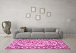 Machine Washable Persian Pink Traditional Rug in a Living Room, wshtr4810pnk