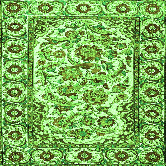 Serging Thickness of Persian Green Traditional Rug, tr4810grn