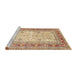 Sideview of Machine Washable Traditional Brown Gold Rug, wshtr4811
