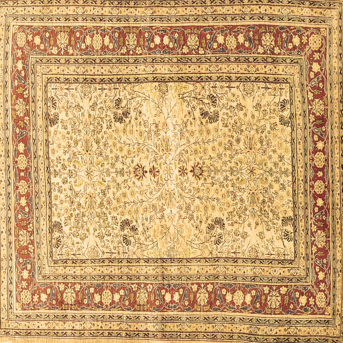 Square Machine Washable Persian Brown Traditional Rug, wshtr4811brn