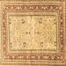 Square Machine Washable Persian Brown Traditional Rug, wshtr4811brn