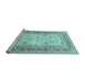 Sideview of Machine Washable Persian Light Blue Traditional Rug, wshtr4811lblu