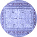 Round Persian Blue Traditional Rug, tr4811blu