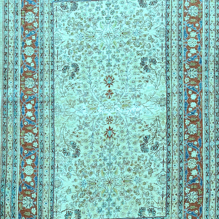 Machine Washable Persian Light Blue Traditional Rug, wshtr4811lblu