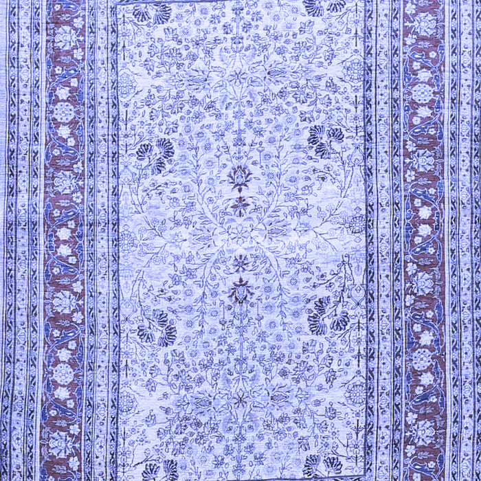 Machine Washable Persian Blue Traditional Rug, wshtr4811blu
