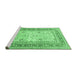 Sideview of Machine Washable Persian Emerald Green Traditional Area Rugs, wshtr4811emgrn
