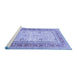 Sideview of Machine Washable Persian Blue Traditional Rug, wshtr4811blu