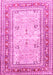 Machine Washable Persian Pink Traditional Rug, wshtr4811pnk