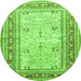 Machine Washable Persian Green Traditional Area Rugs, wshtr4811grn