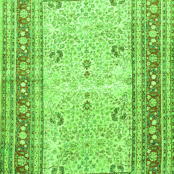 Serging Thickness of Machine Washable Persian Green Traditional Area Rugs, wshtr4811grn