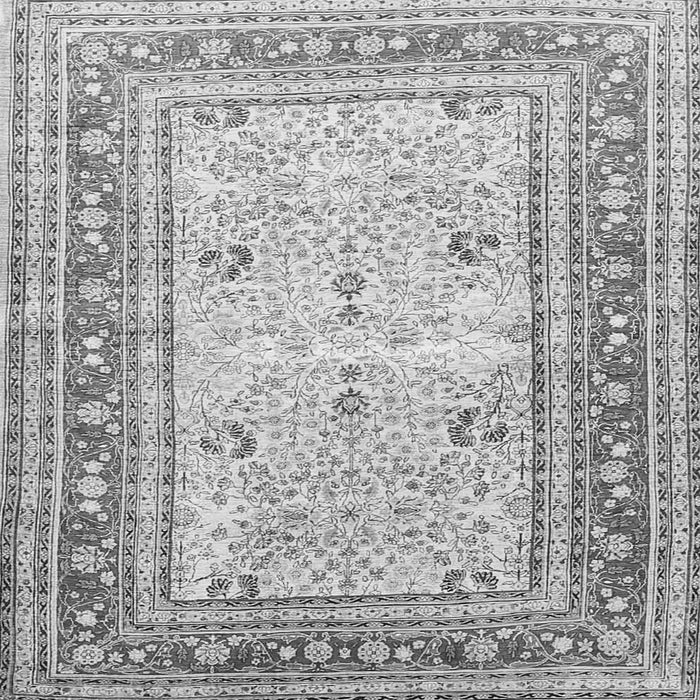 Round Machine Washable Persian Gray Traditional Rug, wshtr4811gry