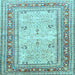 Square Persian Light Blue Traditional Rug, tr4811lblu