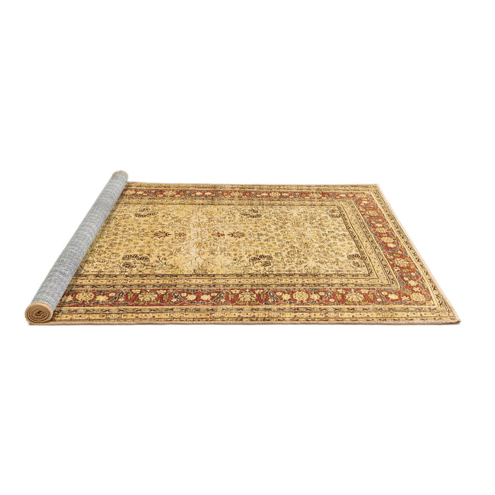 Sideview of Machine Washable Persian Brown Traditional Rug, wshtr4811brn