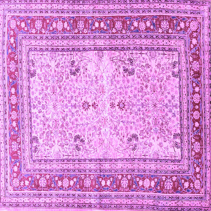 Square Machine Washable Persian Purple Traditional Area Rugs, wshtr4811pur