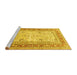 Sideview of Machine Washable Persian Yellow Traditional Rug, wshtr4811yw