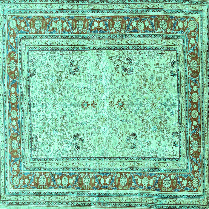 Square Persian Turquoise Traditional Rug, tr4811turq