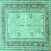 Square Persian Turquoise Traditional Rug, tr4811turq