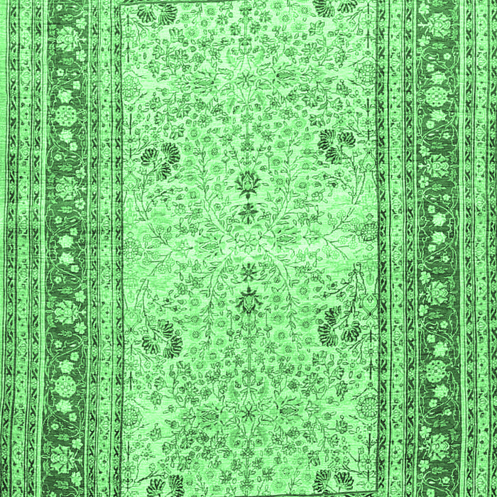 Machine Washable Persian Emerald Green Traditional Area Rugs, wshtr4811emgrn